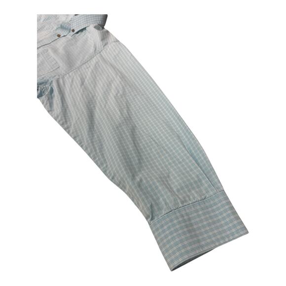 Ariat Shirt Men's 2XL Blue White Pro Series Plaid Button Down Long Sleeve - Picture 5 of 9